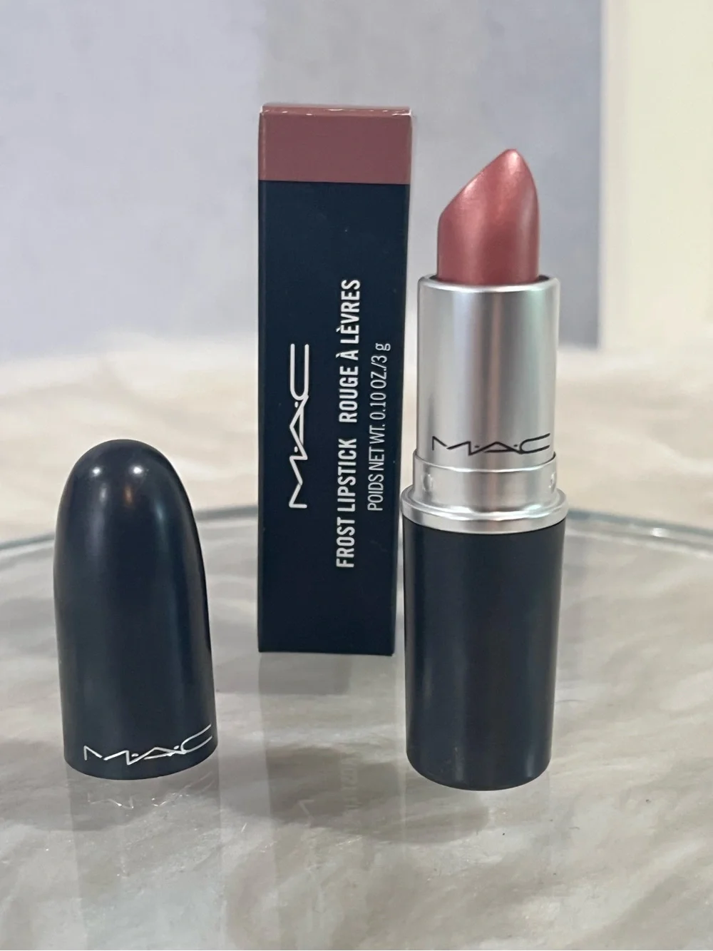 NEW MAC Cosmetics Semi Lustrous Frost Lipstick Plum Dandy 313 Bronzed Plum